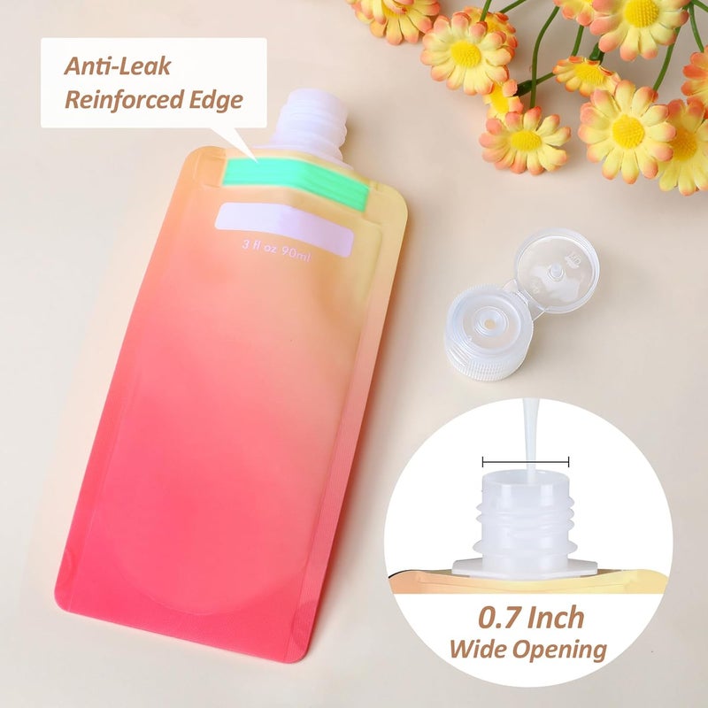 Packism Travel Pouches for Toiletries - 12 Pack Leak Proof 3oz TSA Approved Travel Size Containers, Stand Up, Slim & Lightweight Design, Take up Less Space, Pack More Liquids - Image 4